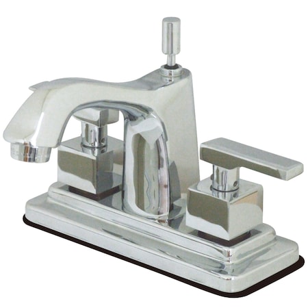 Kingston Brass KS8641QLL 4" Centerset Bathroom Faucet, Polished Chrome KS8641QLL